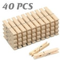 thumbnail image 1 of 40 Pcs Multipurpose Wooden Laundry Clips, Clothespins with Stainless Steel Spring for Hanging Clothes, Organizing & Crafting, 1 of 5