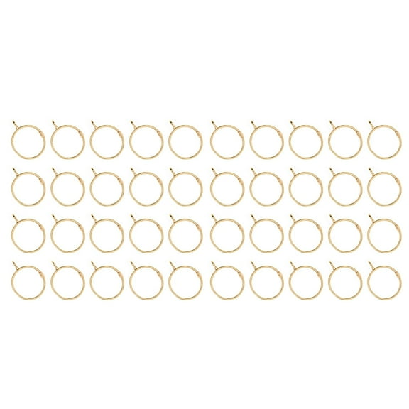 40 Pcs Openable Gold Curtain Rings Open and Close Metal Rustproof Drapery Loops with Eyelet for Hook Pins (1.5 Inch)