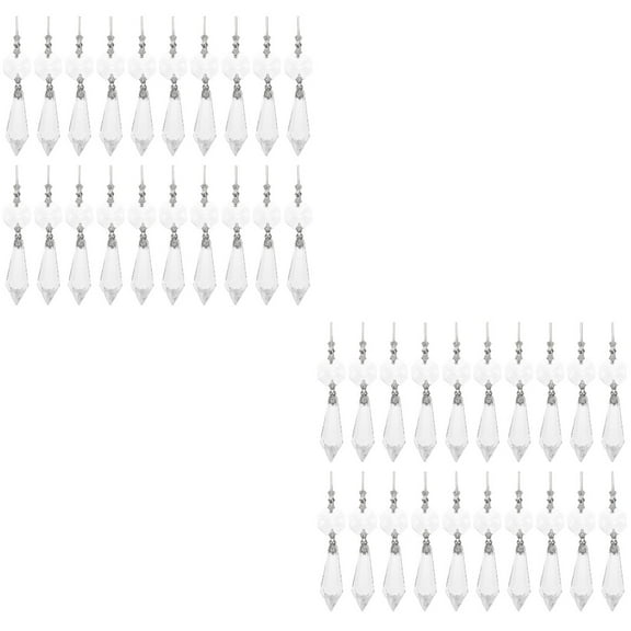 40 Pcs Chandelier Crystal Prisms Glass Ornaments Parts Accessories for Lighting Fixtures Decor