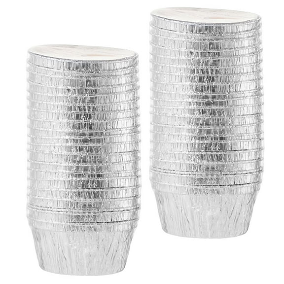 40 Pcs Oven Tray Bozai Cake Tin Foil Cup Mini Flan Molds Pudding Mousse Tart Boxes Pans with Lids