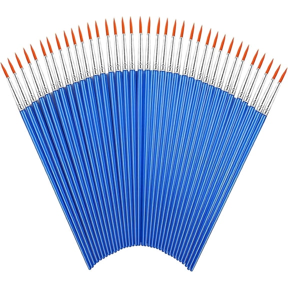 40 Pcs Paint Brushes, Round Small Brush Bulk for Detail Painting (40, Fine Paint Brushes)