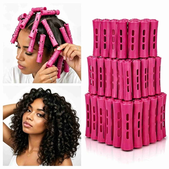 40Pcs Perm Rods for Natural Hair Cold Wave Rods Hair Rollers for Women Hair Roller Curler Perm Rods for Long Medium Short Hair Plastic Cold Wave Rods Hairdressing Styling Tool, Red