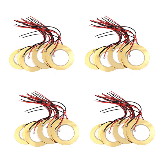 40 Pcs Piezoelectric Piezo Ceramic Plate Dia 27mm for Buzzer Loudspeaker,40 x piezo sensor,Gold