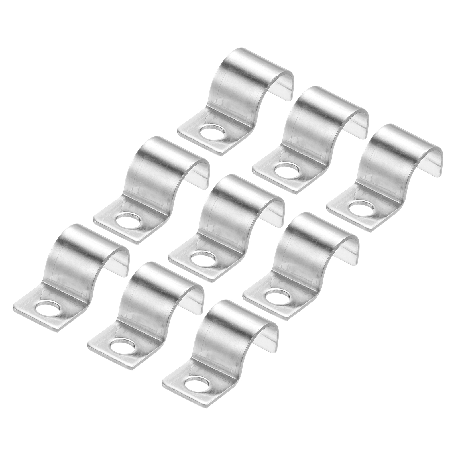 6-Pack 304 Stainless Steel Pipe Straps – 2-Hole U-Bracket Clamps For 2-Inch Pipes, Heavy-Duty Conduit & Cable Holders