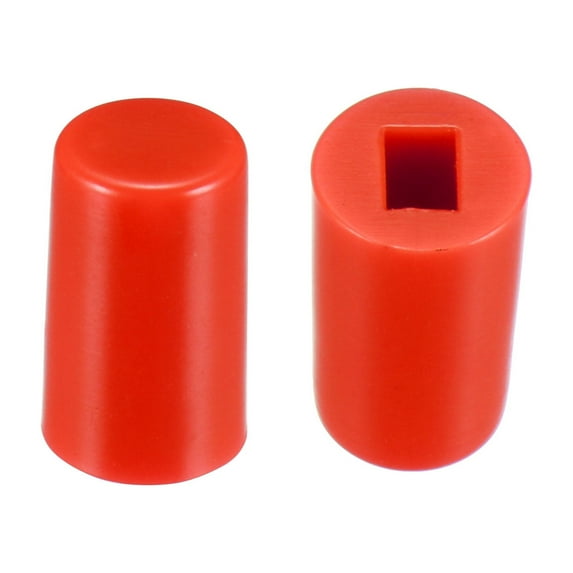 40 Pcs Plastic 6x10mm Latching Pushbutton Tactile Switch Caps Cover Keycaps Protector Red