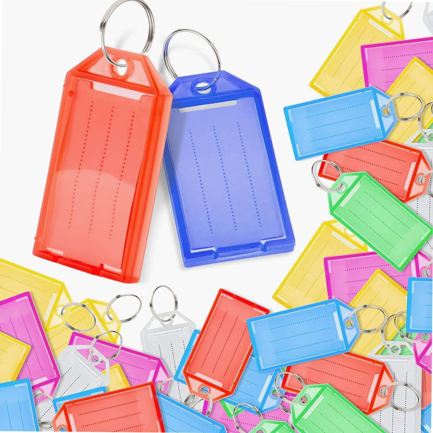 40 Pcs Plastic Key Tags,10 Colours of Tough Key Tag,Identifiers with ...