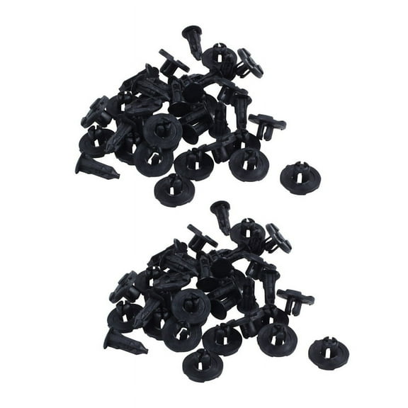 40 Pcs Plastic Rivets for Clip  Type Fastener, Black