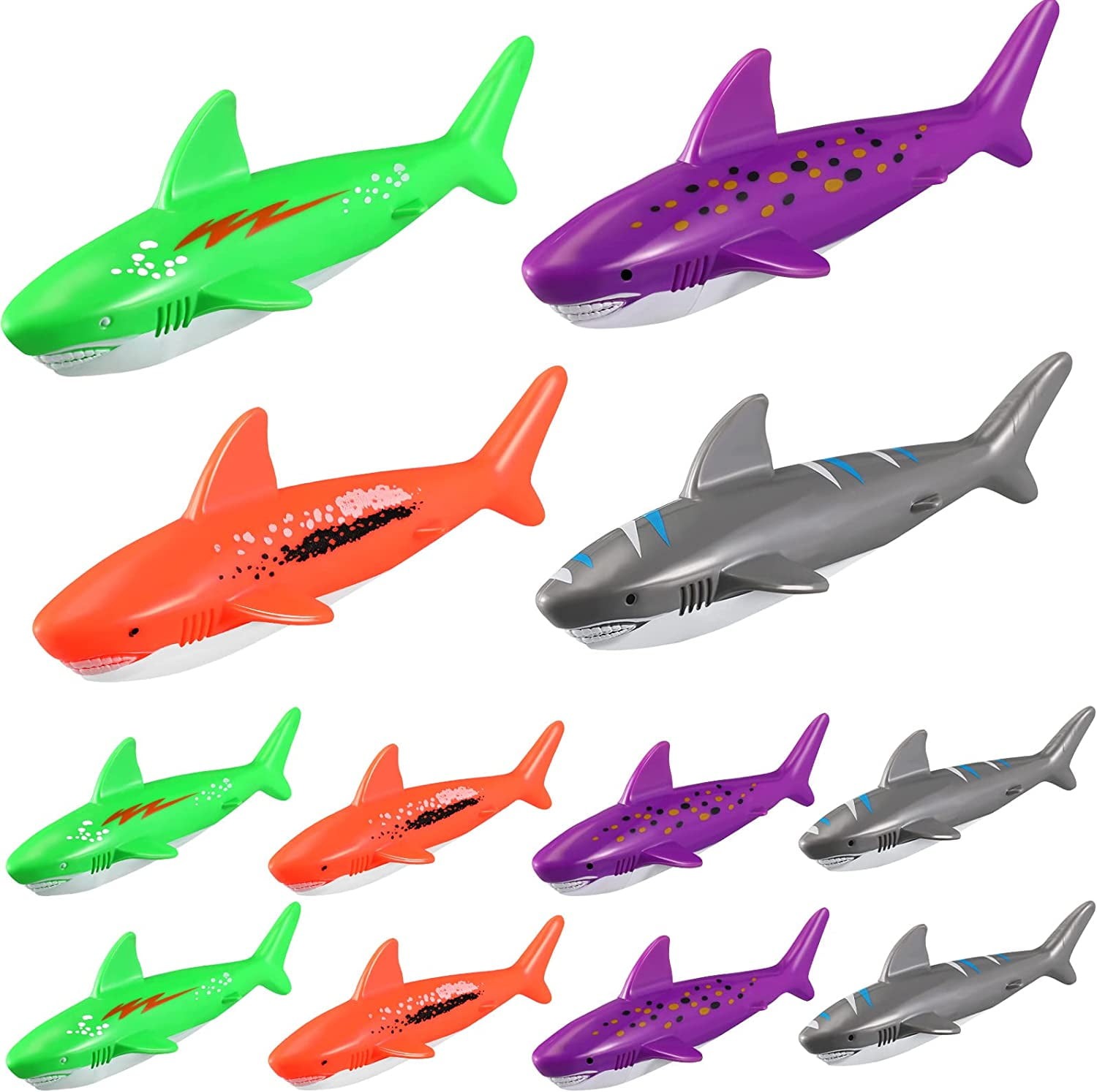 40 Pcs Pool Toys Shark Underwater Diving Toys Swimming Glides Small ...