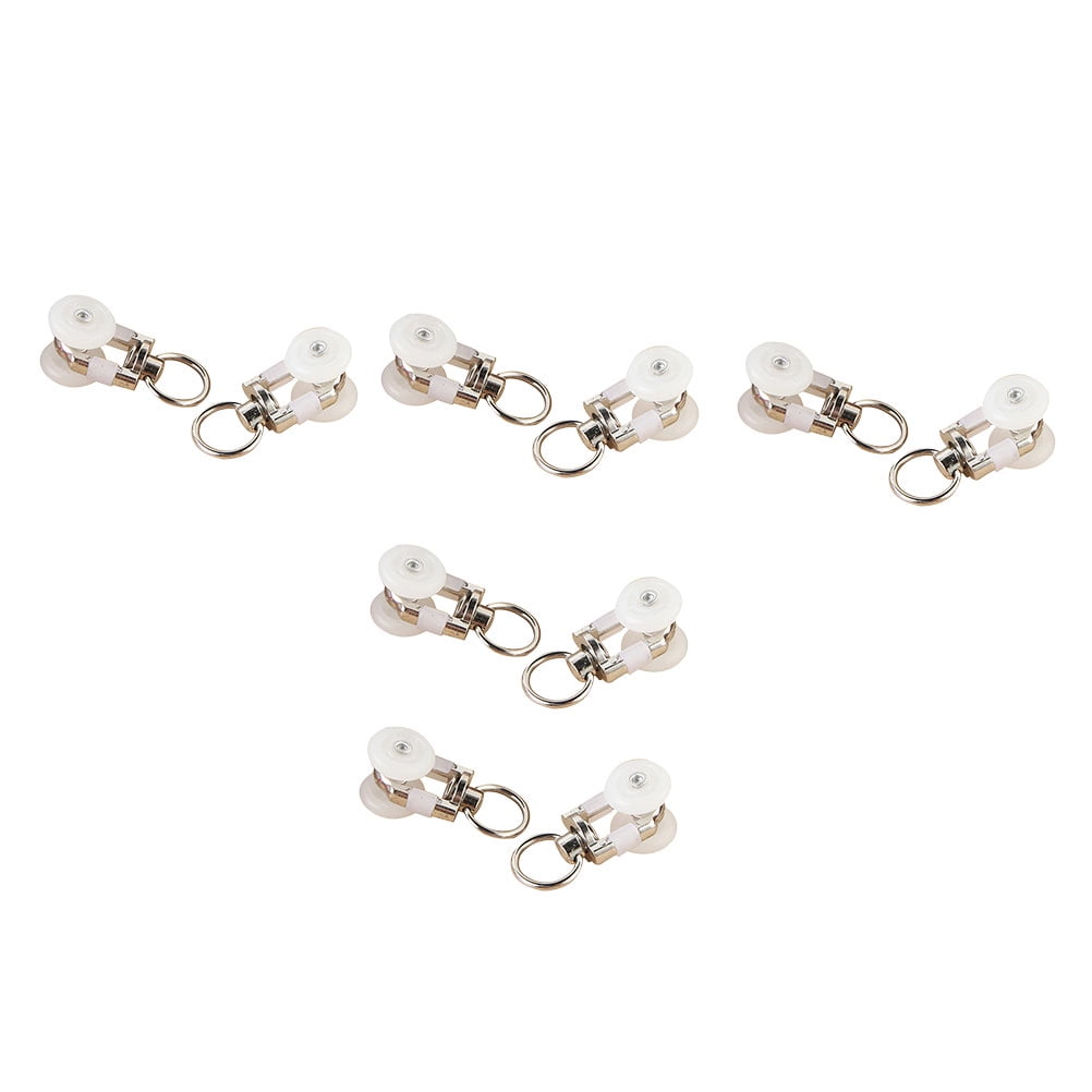 40 Pcs Pulley Track Wheel Curtain Accessories Glider Hook up Metal