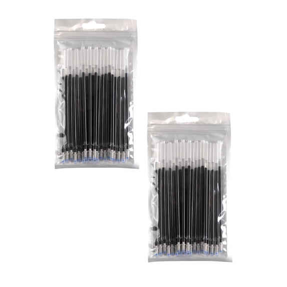 40 Pcs Retractable Black Gel Ink Refills 0.5 mm Point Black Ink 10ml Gel Ink Pens Refills Ink Non Bleeding Through, Smooth Writing Ballpoint Pen Refills Black Gel Ink Refills, Black 0.5mm