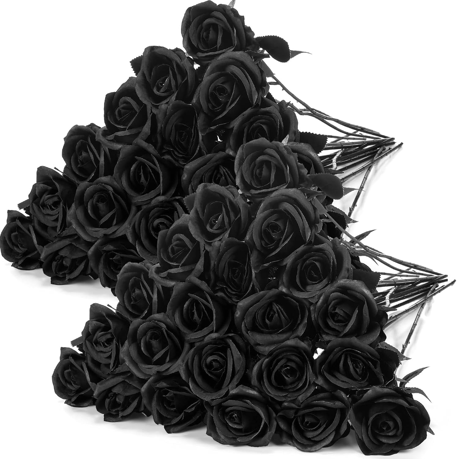 40 Pcs Rose Artificial Flowers Bulk with Long Stem, Bouquet Roses ...