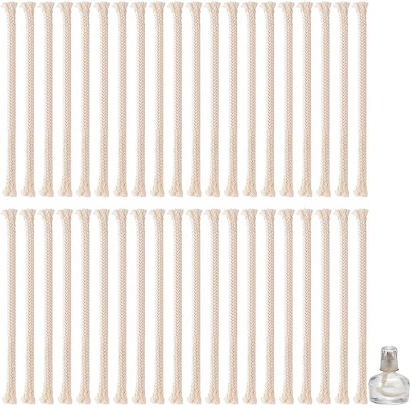 40 Pcs Round Oil Lamp Wicks Tutuviw 6 inch Round Candle Wick Cotton Replacement Wicks DIY Handmade Candle Making Supplies for Burner Kerosene Lantern Torches
