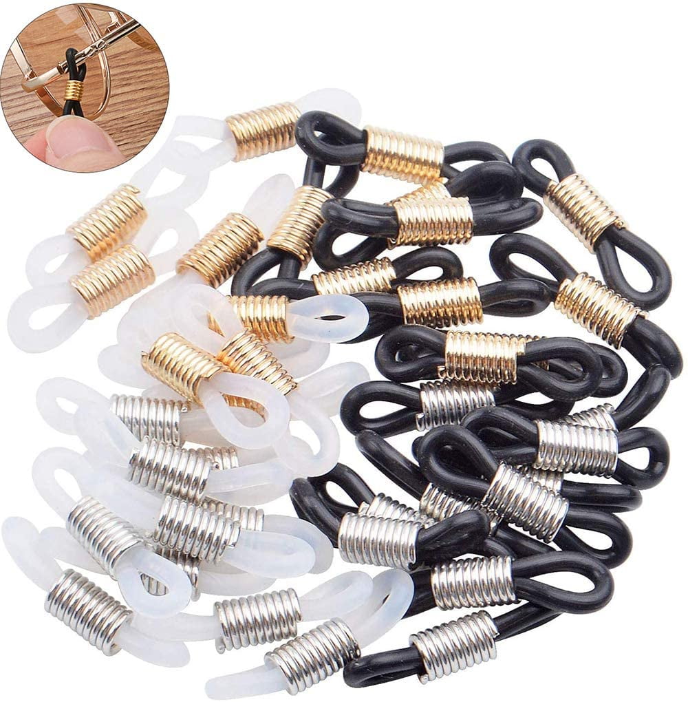 40 Pcs Rubber Adjustable Eyeglass Chain Ends Eyeglasses Strap Holder