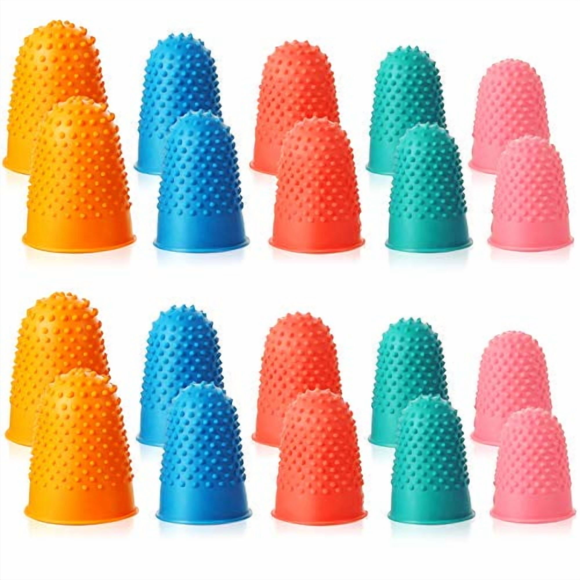 40 Pcs Rubber Fingers Tip Covers Pads, 5 Sizes Rubber Finger Thimbles ...