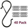 thumbnail image 1 of 40 Pcs S Hooks for Hanging Heavy Duty,S Hook with Safety Buckle for Hanging Plants, Closet, Kitchen Utensil, Pot, Pan, Bags,Black, 1 of 6