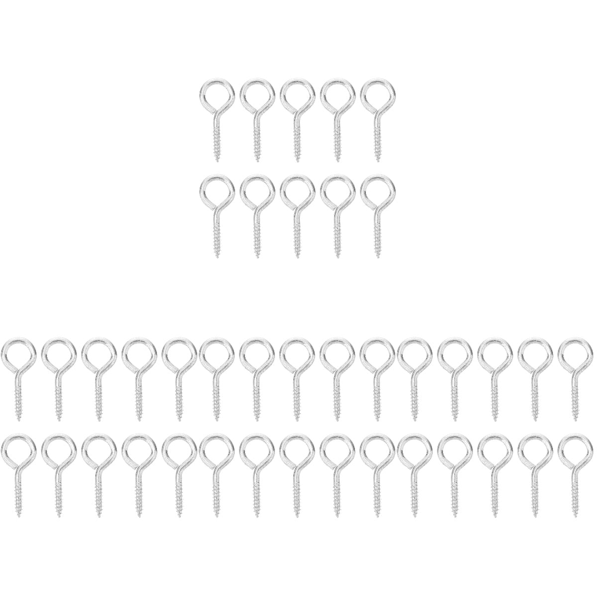 Eease 40 pcs Antirust Self Tapping Eye Screw Hooks Eye Bolts Eye Hooks