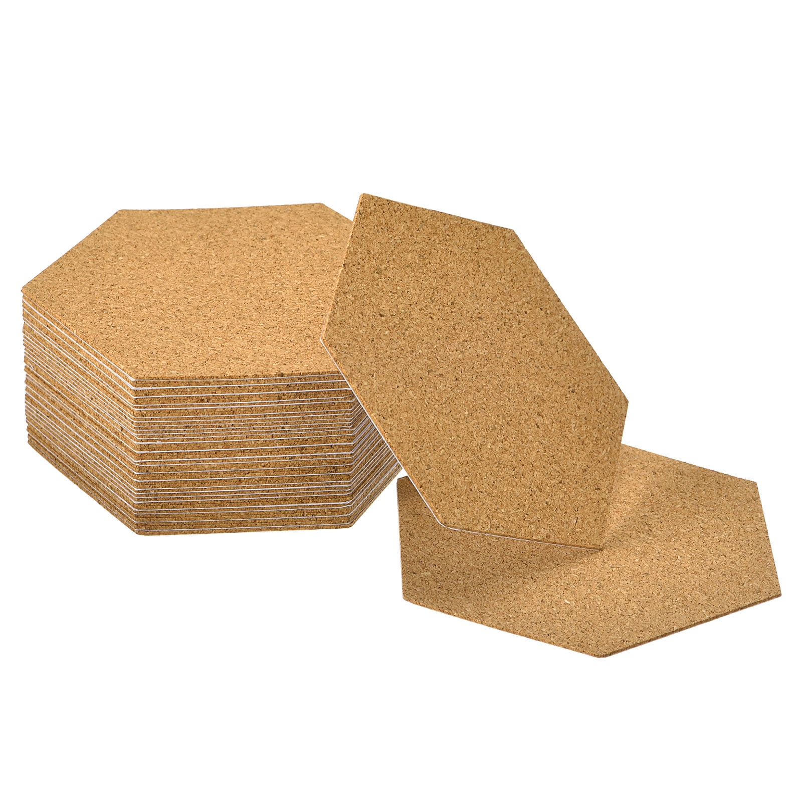40 Pcs Self-Adhesive Cork Hexagon, 4" Cork Tiles Backing Sheets Cork ...