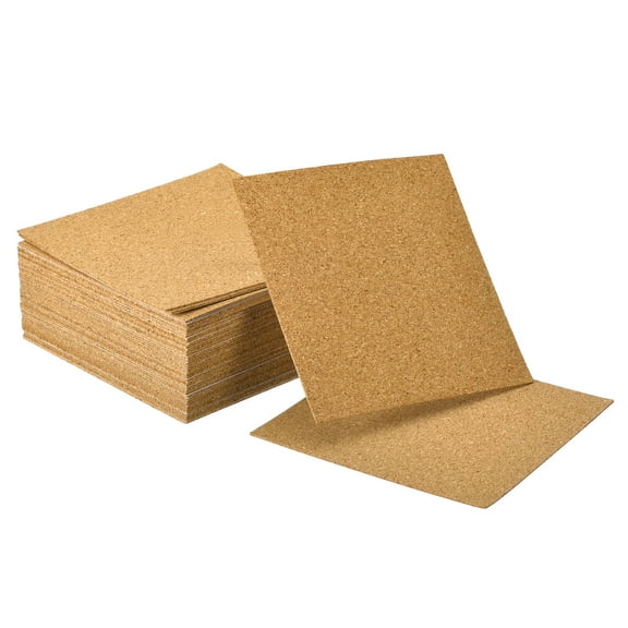40 Pcs Self-Adhesive Cork Square, 4" Cork Tiles Backing Sheets Cork Coasters for DIY Crafts