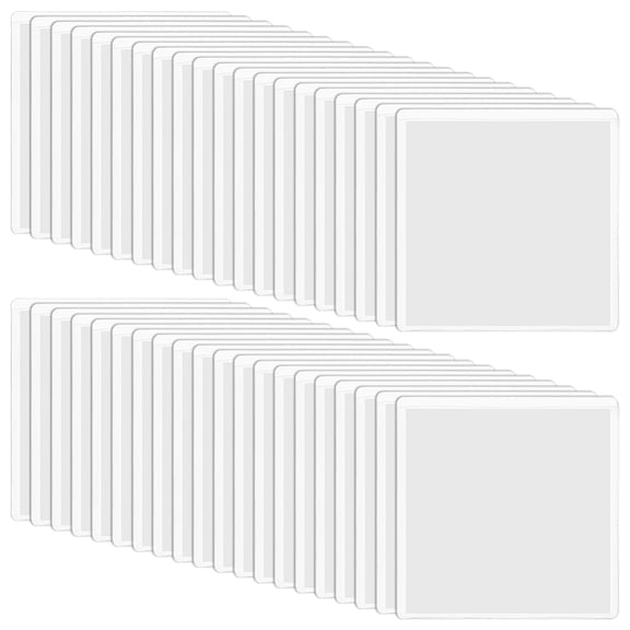 40 Pcs Self-Adhesive Label Holder 3.9x3.9 Inch Clear Index Card Pockets Peel and Stick Square Label Pockets