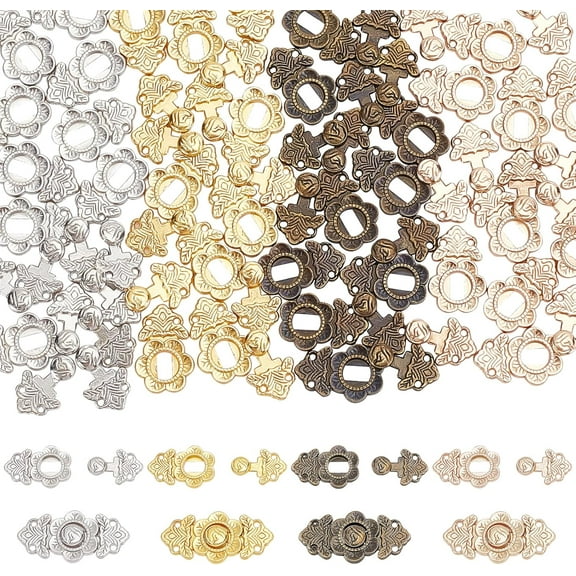 40 Pcs Sew-on Snap Buttons 4 Colors Mini Alloy Belt Buckle Buttons Tiny Metal Snaps Fasteners Durable Press Studs Button for DIY Sewing Clothing Accessories (18mm x 9mm)