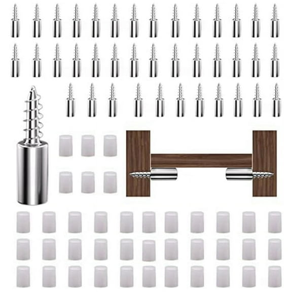 40 Pcs Shelf Bracket Screws Pegs with Non-Slip Sleeve, Non-Punching Clapboard Holder for Furniture & Bookcase Shelf