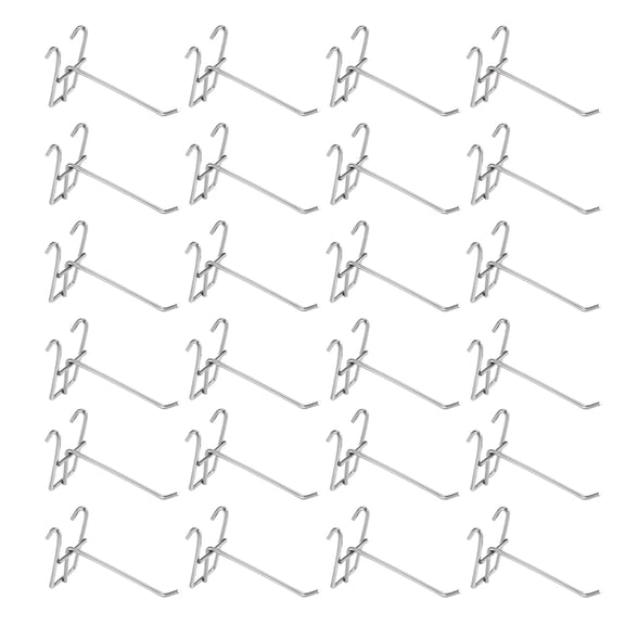 40 Pcs Shelf Hook Hanger Utility Hook Grid Shelf Hanging Display Hook Double Hooks Display Grid Wall Hook