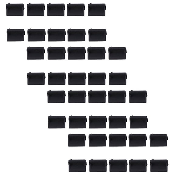 40 Pcs Silicone USB Port Plug Dustproof Plug Stopper Protection Cap Black,40 x USB port dust plug,black