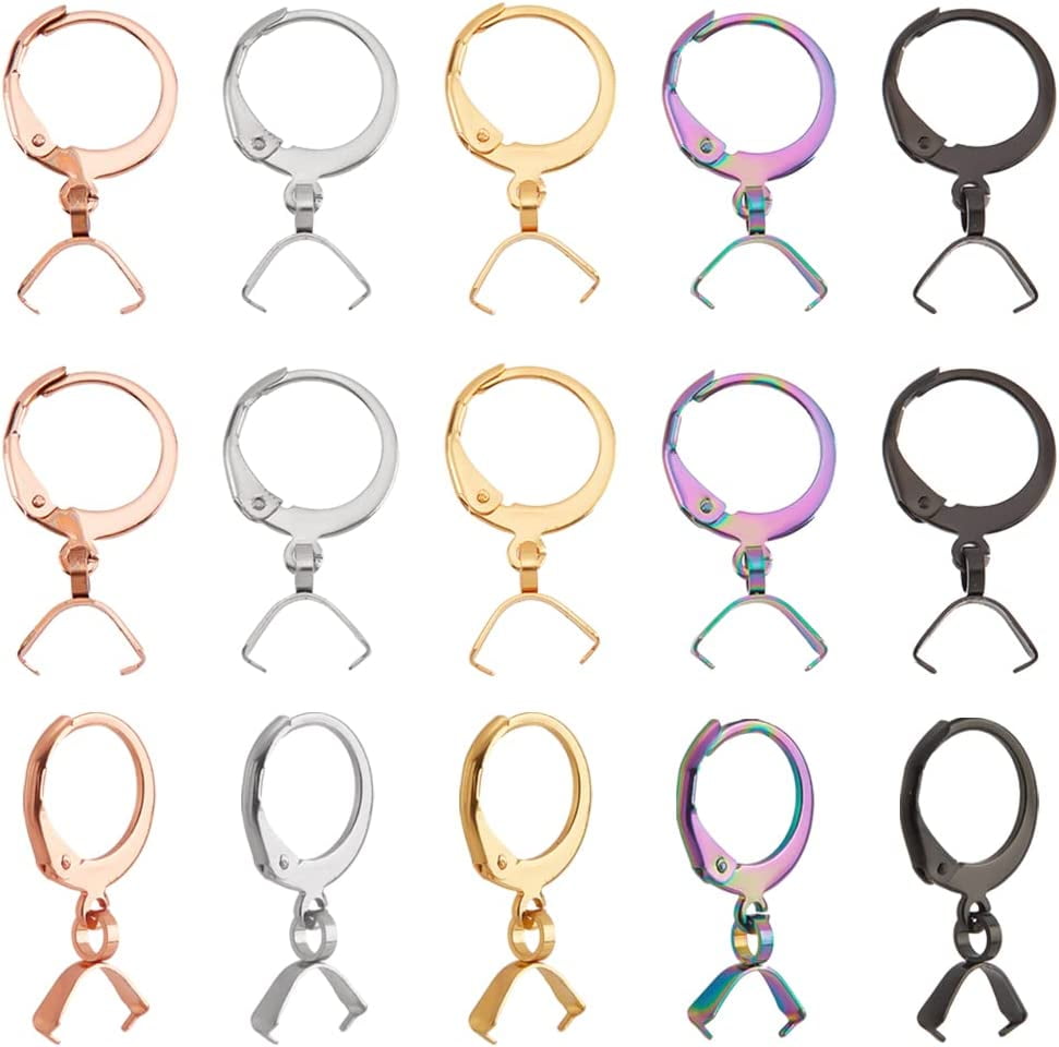 Cheap 6-12Pcs/lot Brass French Earrings Hooks Clips Lever Back Open Loop  Clasps For Diy Jewelry Making Findings Supplies Accessories