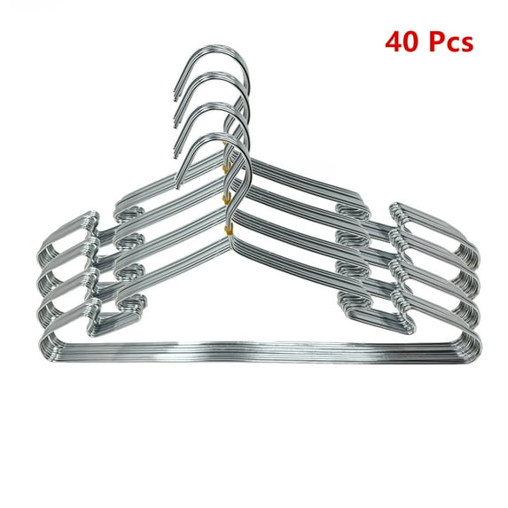 40 Pcs of Stainless Steel Wire Coat Hangers, Strong Heavy Duty Hangers for Clothing, Coats, Shirts, Jackets, Suits, Garments, Lingerie, Dresses, Pants, Jerseys