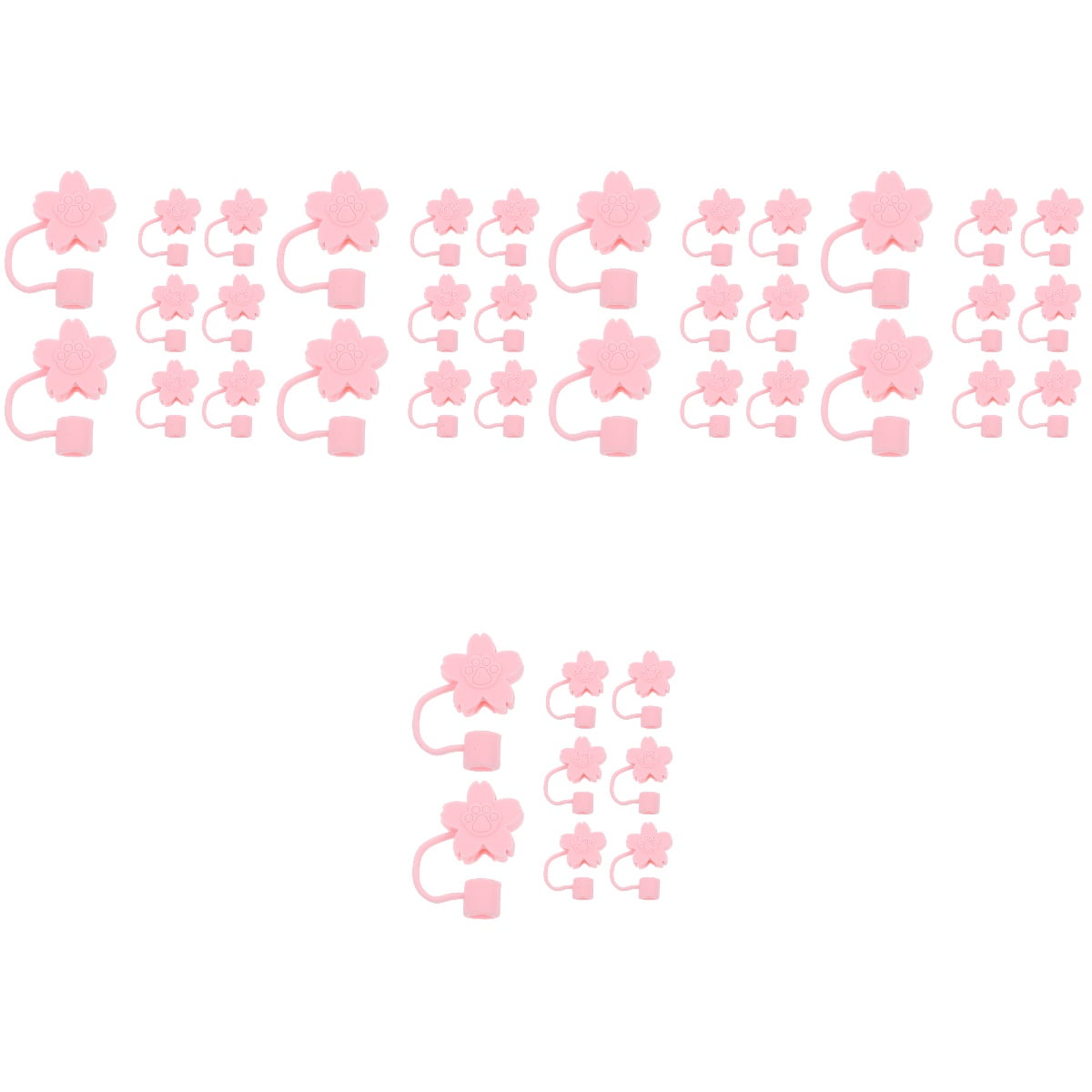 40 Pcs Straw Dust Cap Strawberry Decor Straws Straw Caps Covers Rubber