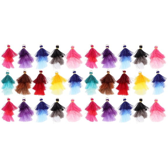 40 Pcs Three Layers of Tassel Hanging Fringe Layered Home Decor Goods Key Holders for The DIY Supply