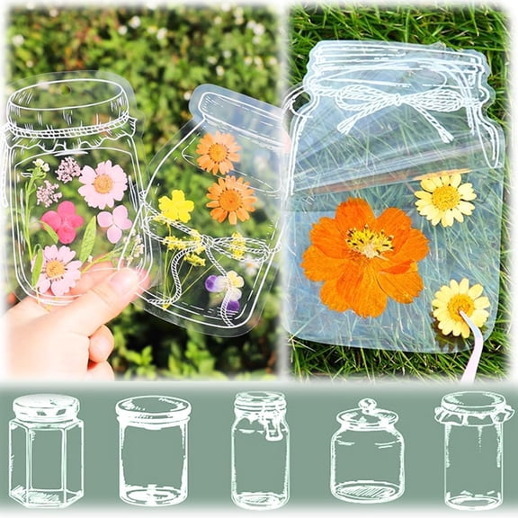 40 Pcs Transparent Dried Flower Bookmarks, 2025 Handmade DIY Bookmarks Without Dried Flowers, Cute Clear Bookmark Kit for Pressed Flowers Page Clips Bookmark (A)