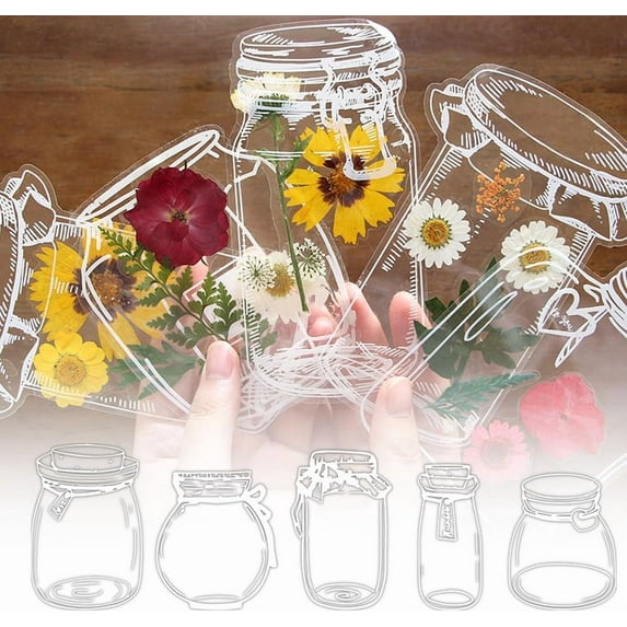 40 Pcs Transparent Dried Flower Bookmarks, 2025 Handmade DIY Bookmarks Without Dried Flowers, Cute Clear Bookmark Kit for Pressed Flowers Page Clips Bookmark (A)