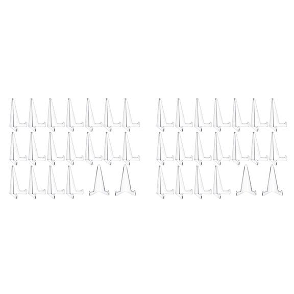 40 Pcs Triangle Acrylic Easel Stands for Display Mini Picture Frame Stand Plate Holders Photo Holder Stand