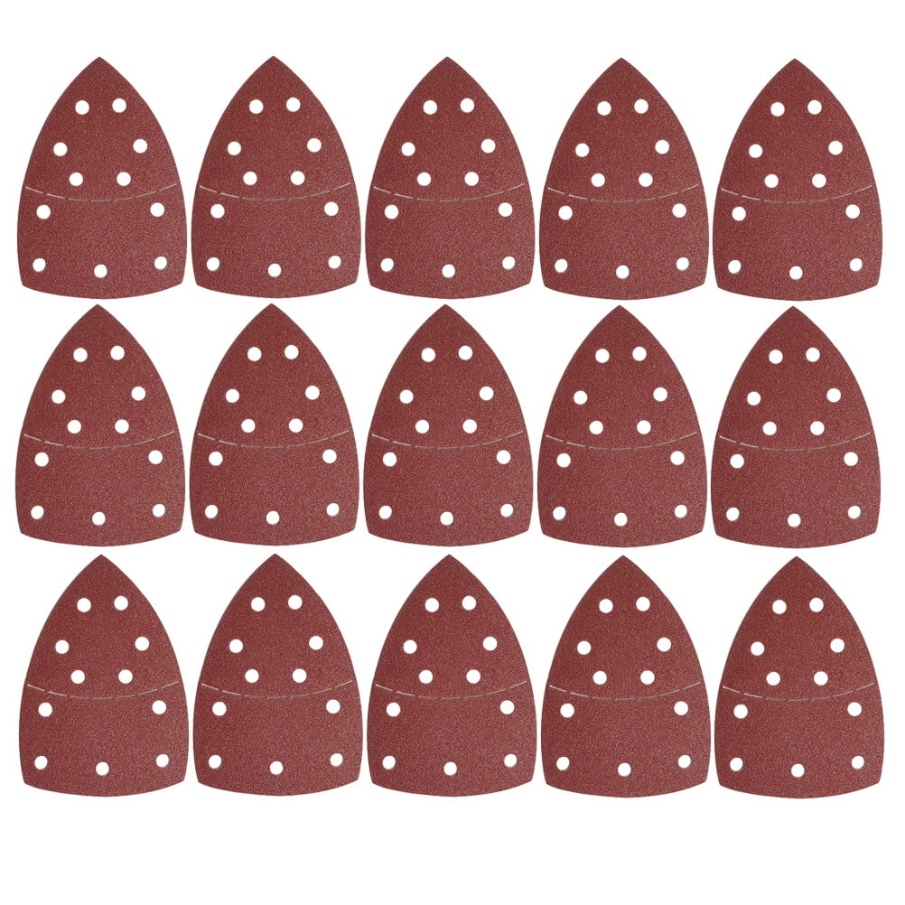 50 Pieces Sanding Discs Pads, 5 Holes Hook And Loop Sandpaper, Triangle