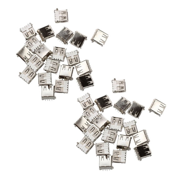 40 Pcs USB Female Type A 4-Pin DIP Right Angle Plug Jack Socket Connector