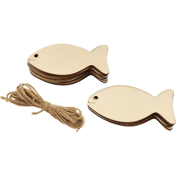 40 Pcs Unfinished Wooden Fish Cutouts DIY Craft Ornaments