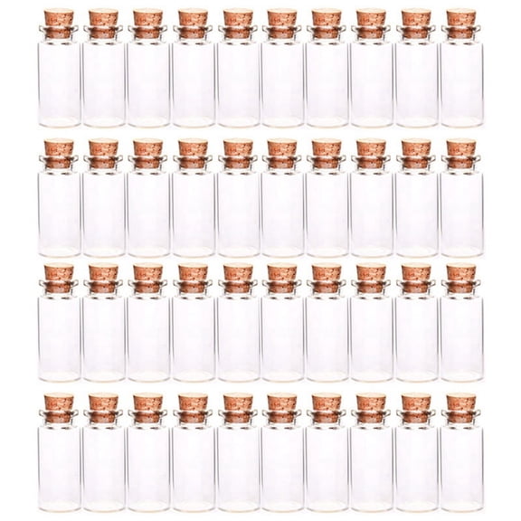 40 Pcs Vials Bottles Mini Glass Bottle with Cork Stopper Wish Bottles, for Weddings, Creations and (10Ml )