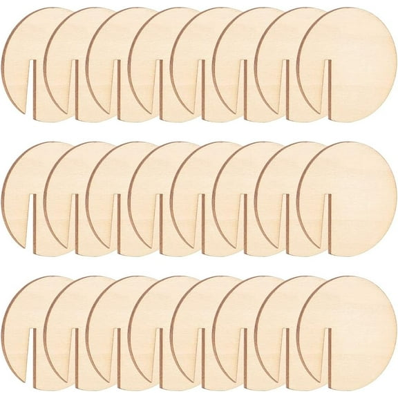 40 Pcs Wood Circle Drink Tags; Blank Wooden Name Place Card; Wooden Wine Glass Markers; Ideal for Weddings Parties Decor colorful