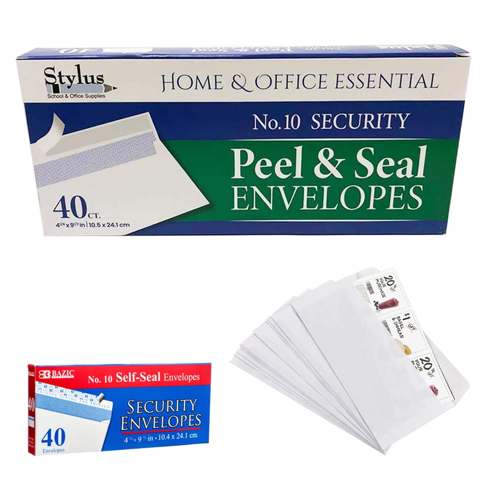 40 Peel Self Seal White Letter Mailing Envelopes N.10 Shipping 4-1/8 X  9-1/2 In 