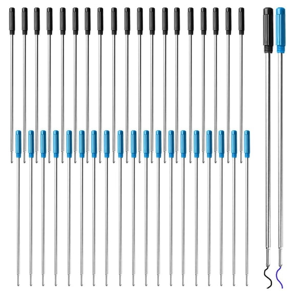 40pcs 11.6cm/4.57inch Pen Ink Refills, Replaceable Pens Refills,the Metal Ballpoint Pen Replacement Kit Black+Blue