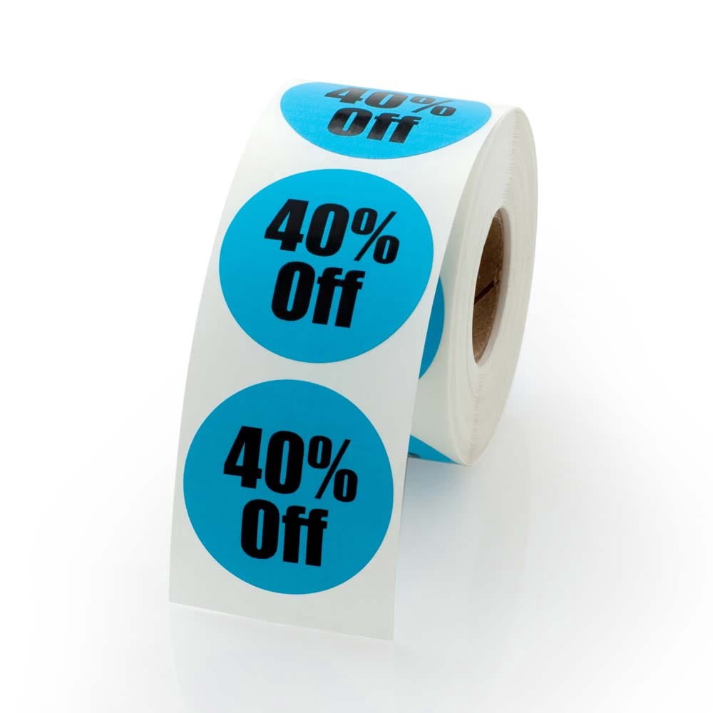 Percentage Labels 40 Percent Off Labels 1.5