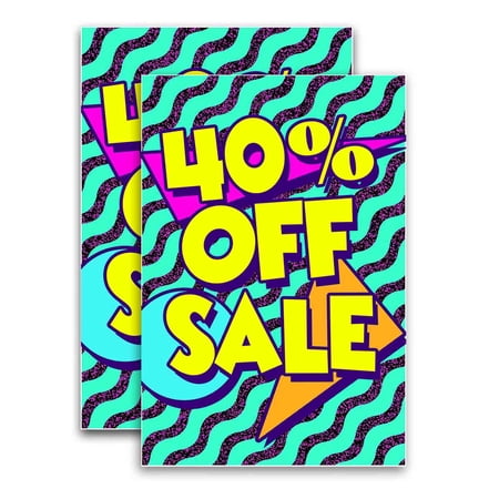 40 Percent Off Sale (24" X 36") Vinyl Decal Only (Pack of 2) |Sign|Sticker|Poster