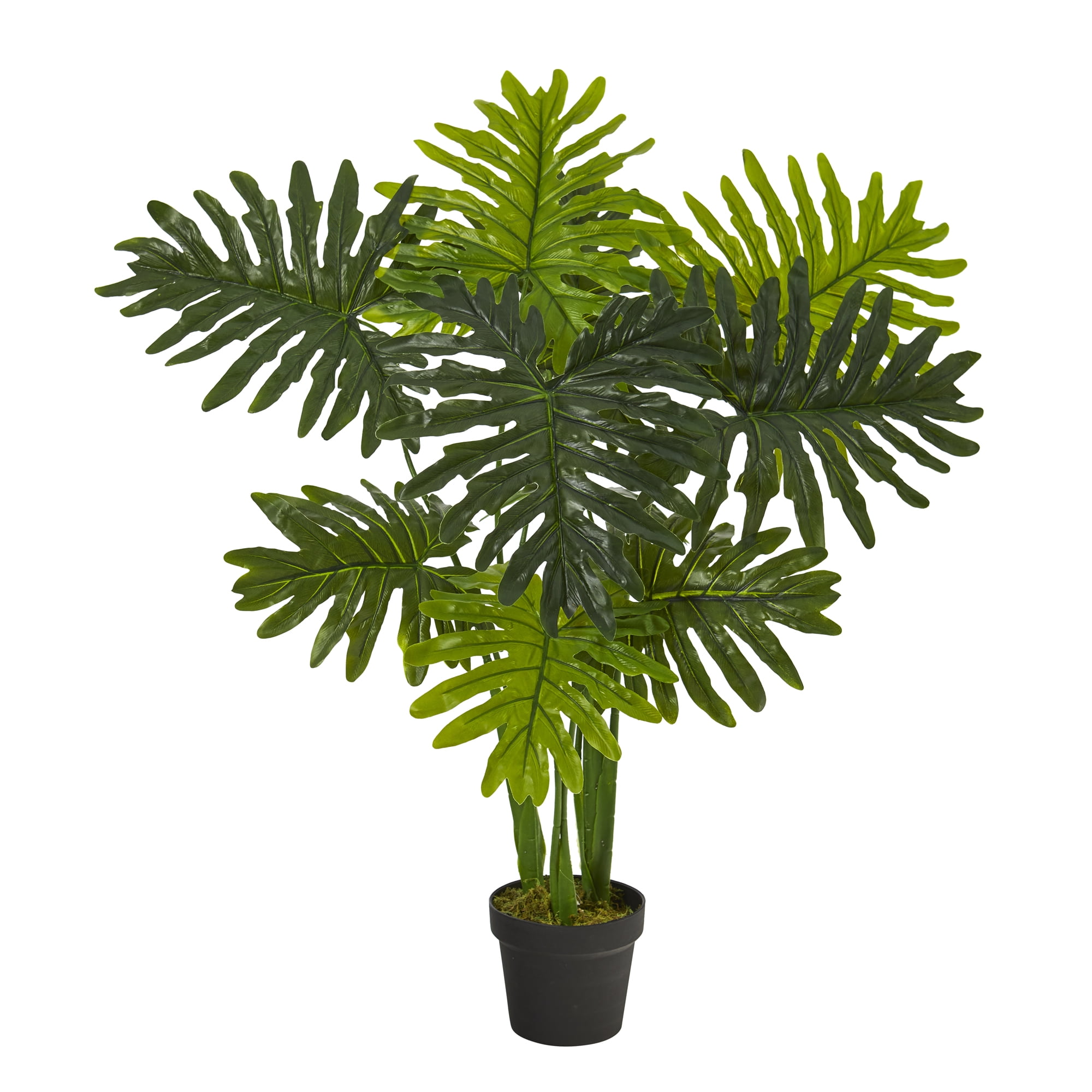 40-inch Green Plastic Philodendron Faux Potted Plant