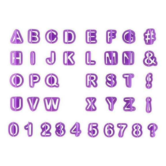 40-Piece Alphabet Number Plastic Molds Fondant Cake Decoration Set for Baking and Sweet Treat Customization with Character Collection
