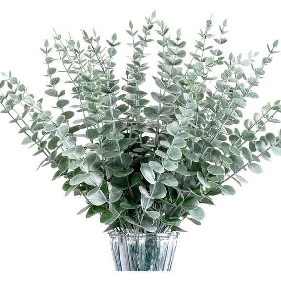 40 Piece Artificial Eucalyptus Stems Real Touch Faux Leaves