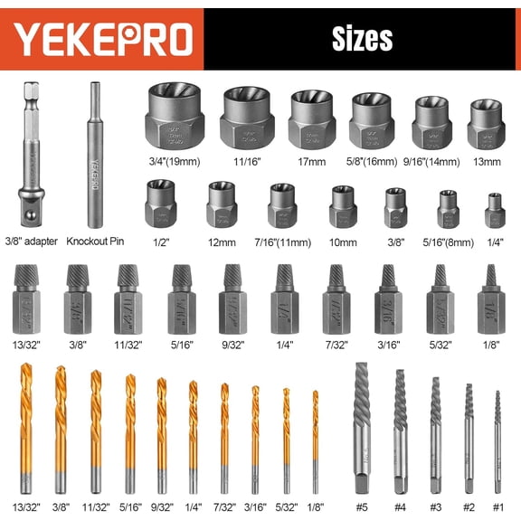 40-Piece Bolt & Screw Extractor Set with Left Hand Cobalt Drill Bit Set