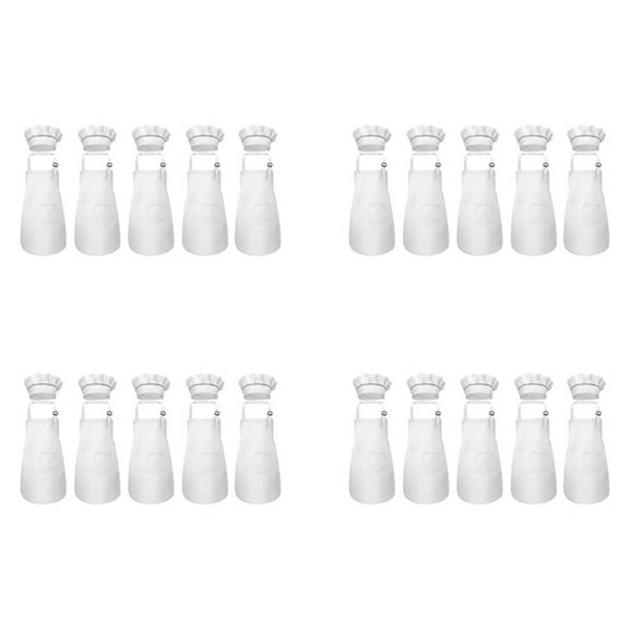 40-Piece Children's Apron and Chef Hat Set Adjustable Children's Kitchen Apron for Cooking and Painting