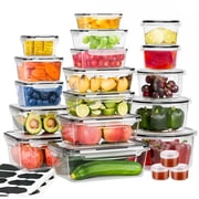 TINANA Food Storage Containers with Airtight Lids 44 PCS Large Kitchen Storage Containers for Pantry Organizers and Storage, BPA-Free Meal Prep Container with Labels & Marker