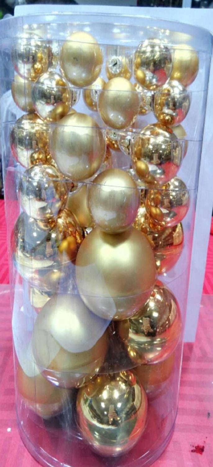 40-Piece Gold Glass Ball Christmas Ornament Set